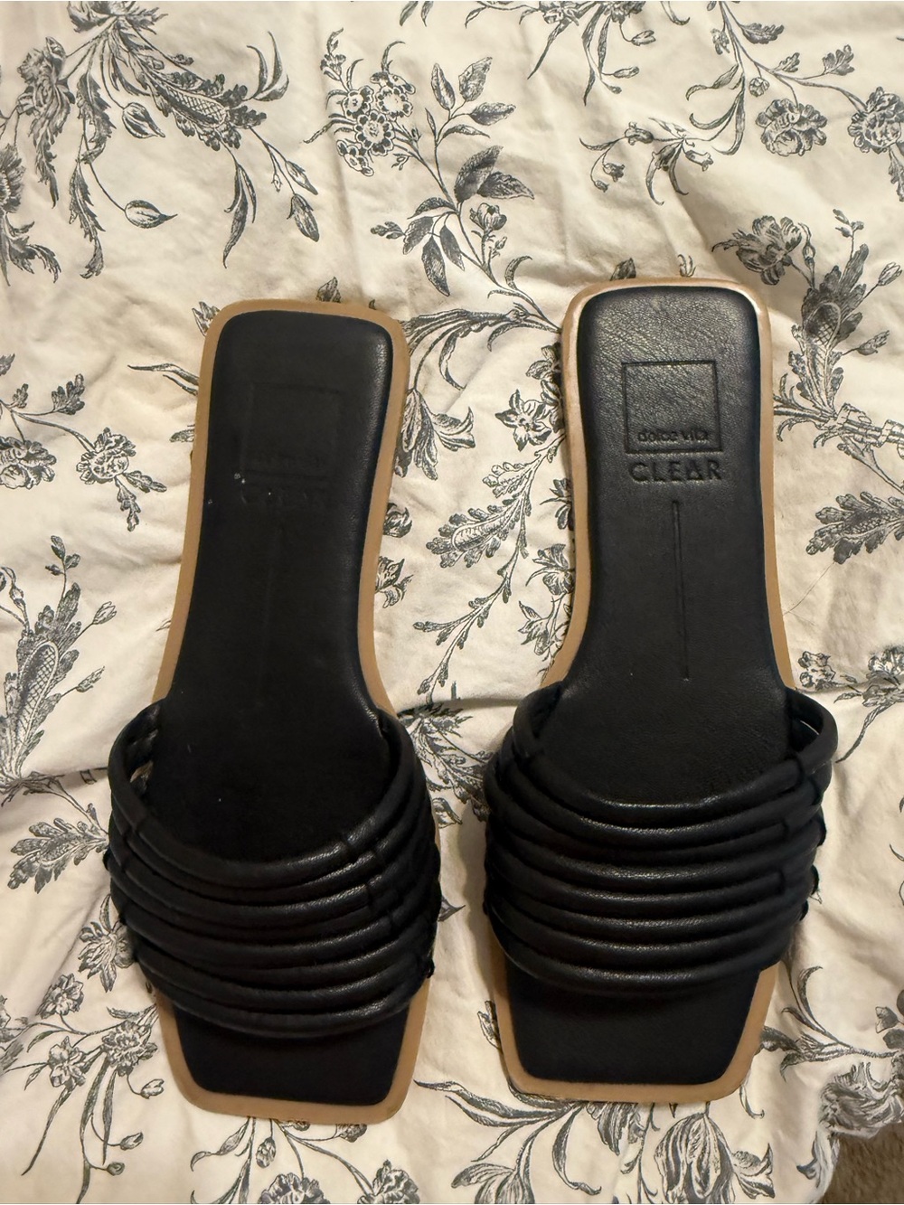 Dolce Vita Black Braided Square-Toe Slide Mules